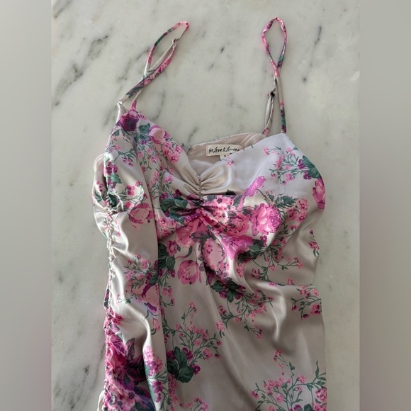 For Love and Lemons- Pink Floral Palais Adjustable Mini Dress - Picture 6 of 7